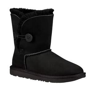 UGG Kids Bailey Button II Winter Boot US 6 EU 38 Black Sheepskin NIB